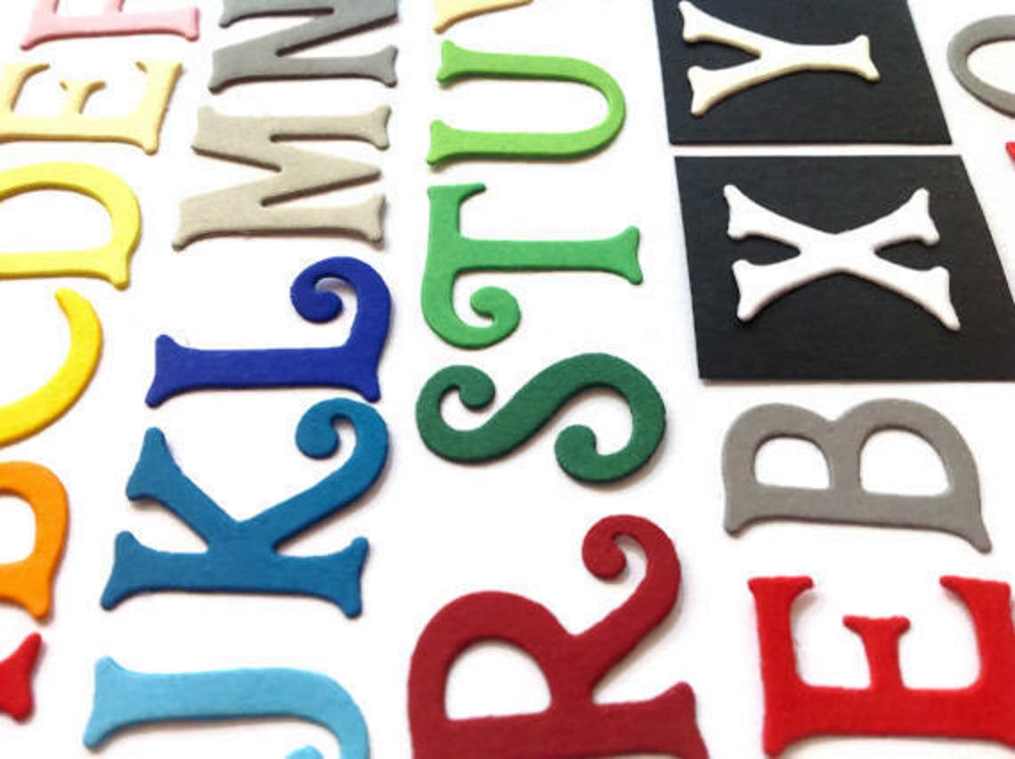 Die Cut Alphabet Letters Cardstock Paper Alphabet Set Etsy