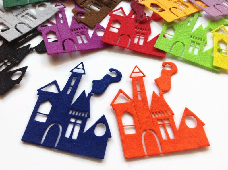 Halloween Decoration Haunted Mansion Die Cut Felt Halloween Etsy