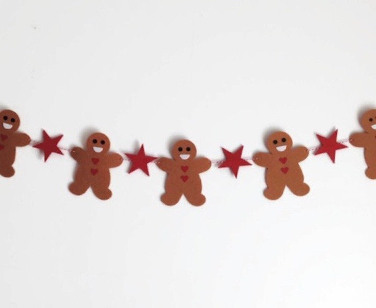 Gingerbread Garland Christmas Decoration Felt Gingerbread Etsy