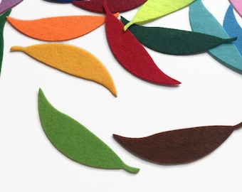 Leaf Die Cut, Willow Felt Leaf Shape for Sewing, Kids and Craft Projects in a Choice of Beautiful Colors