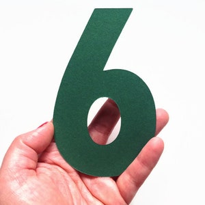 Grands nombres découpés, 5 pouces Choisissez votre propre papier cartonné Numéros de taille de bannière pour la salle de classe, les décorations murales et les activités pour enfants
