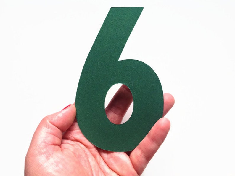 Large Die Cut Numbers 5 Inch Choose Your Own Cardstock Paper Etsy