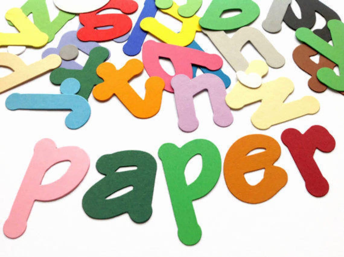 Cardstock Paper Letters Colorful Die Cuts 2 Full Alphabets Etsy