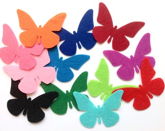 Filz Schmetterlinge Cut Outs, Schmetterling Applikation für Näh- und Bastelprojekte - Wählen Sie Ihre Farben und Mengen!
