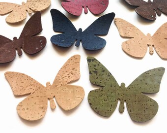 Cork Fabric Butterfly Die Cut, Butterfly Applique for Craft and Sewing Projects