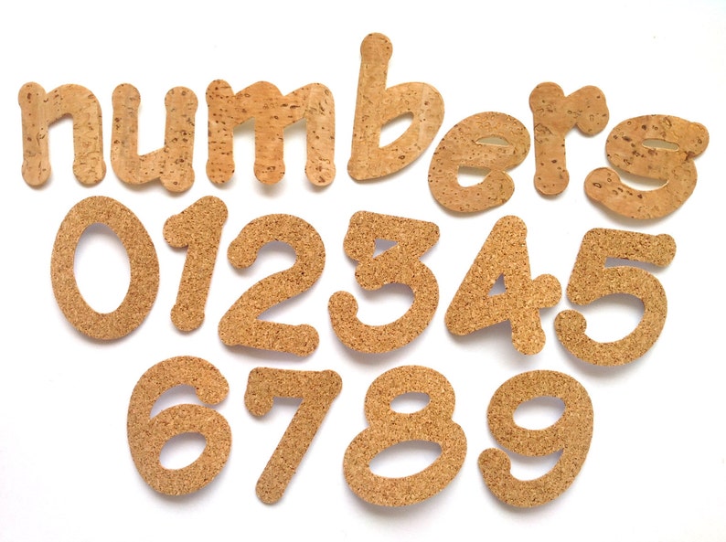Selfadhesive Numbers Set Cork Die Cuts Number Stickers Etsy