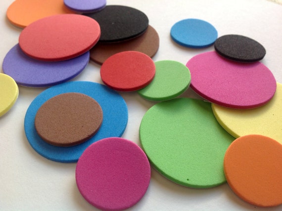 Sticker Circle Die Cuts, Self-adhesive EVA Foam Circles for Kids and Craft  Projects, Pack of 50, Choose Size and Colour 