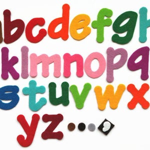 Vilt Alfabetletters, kleine letters van 2 inch - Kies uw kleuren! - Vilten uitsparingen, naai-applique, knutselspullen