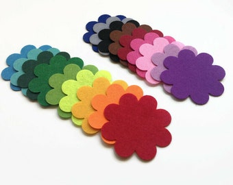 Felt Flower, Flowers Die Cuts, Large Applique Flower Shapes for Sewing and Craft Projects in Vibrant Colors