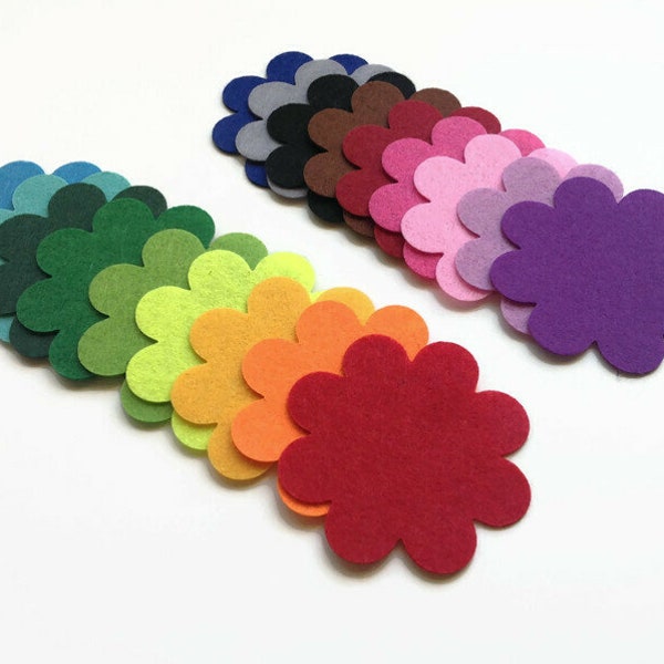 Felt Flower, Flowers Die Cuts, Large Applique Flower Shapes for Sewing and Craft Projects in Vibrant Colors