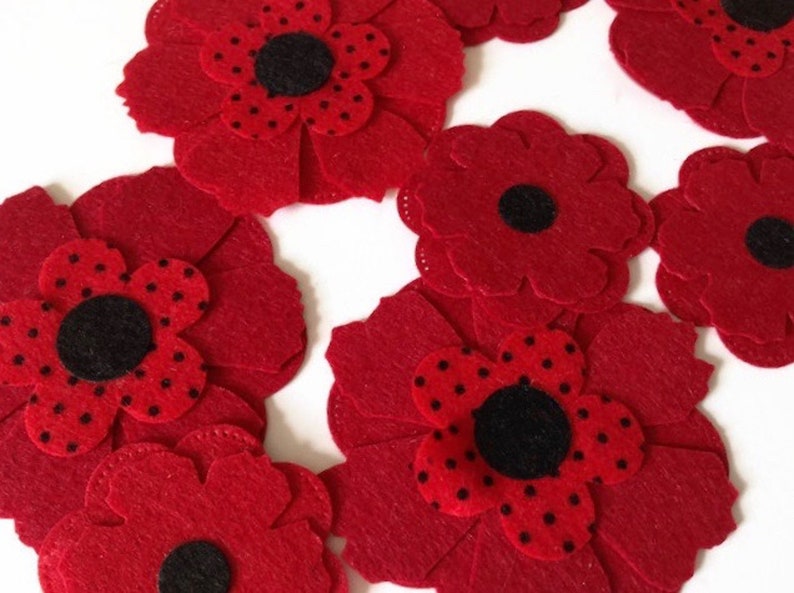Felt Poppies Poppy Flower Die Cut for Scrapbooking Etsy