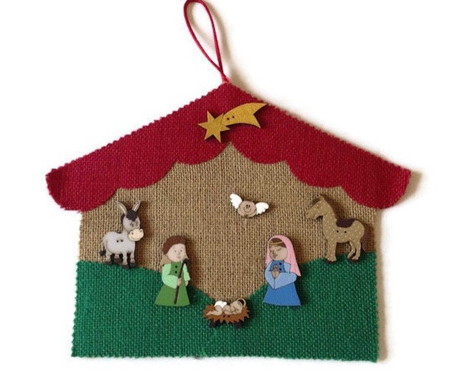 Large Nativity Buttons Christmas Crafts Mary Joseph Baby Etsy