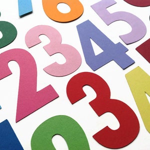 4 inch die cut numbers, 0 to 9 Cardstock Paper Banner Size Numbers for, Classroom, Wall Decorations & Children Activities