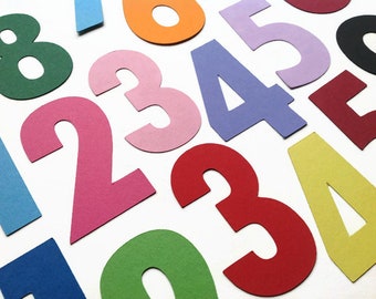 4 Inch Die Cut Numbers, 0 to 9 Cardstock Paper Banner Size Numbers for, Classroom, Wall Decorations & Children Activities