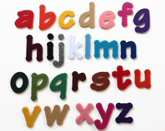 Peel and Stick Alphabet, Adhesive Backed Felt 2 Inch Letters, Sticky A to Z Lowercase Die Cut Letter for Crafting & Learning,Stick on Letter