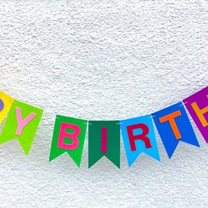 Alles Gute zum Geburtstag Banner, Filz Girlande - Handgemachte Geburtstagsdekoration, wählen Sie Ihre Farben! Personalisierte Geburtstagsdekoration