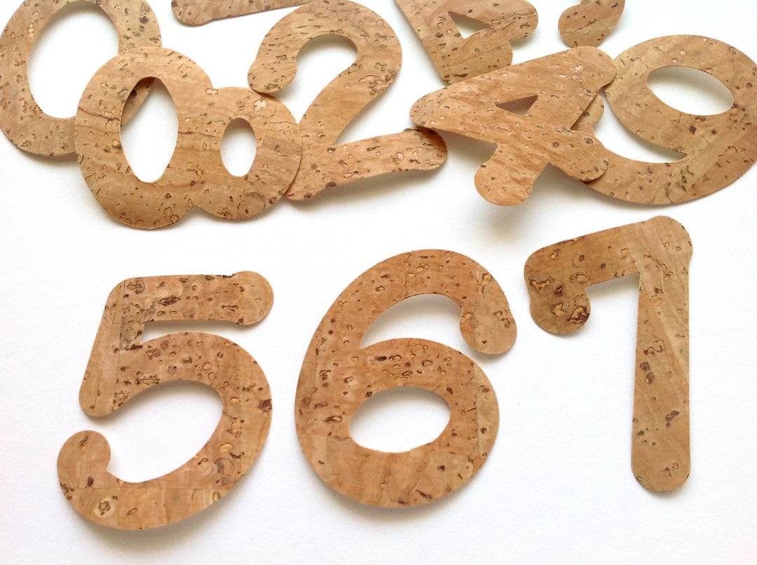 Selfadhesive Cork Numbers Die Cut Numbers Selfadhesive Etsy