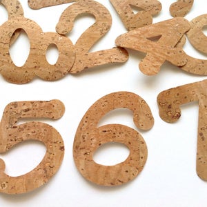 Numeri di sughero autoadesivi, numeri fustellati, numeri di carta di sughero autoadesivi per scrapbooking, creazione di biglietti e progetti artigianali