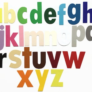 Letras de papel cartulina de 3 pulgadas, alfabeto completo, 26 letras troqueladas en minúsculas