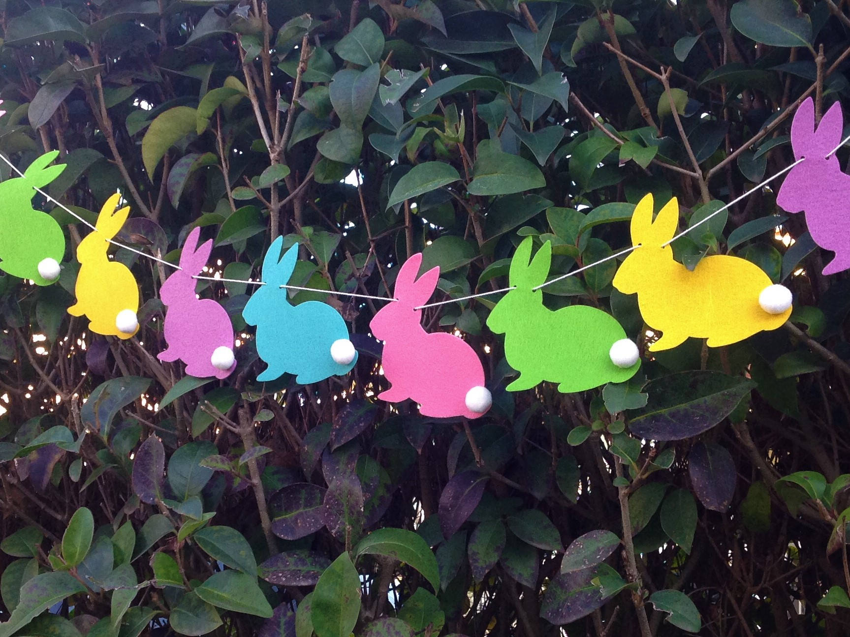 Easter Bunny Rabbit Garland Decoration, Easter Felt Banner, Handmade ...