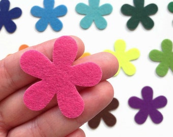 Felt Flowers Die Cuts, Applique Flower Shapes for Sewing and Craft and Kids Projects in Vibrant Colors