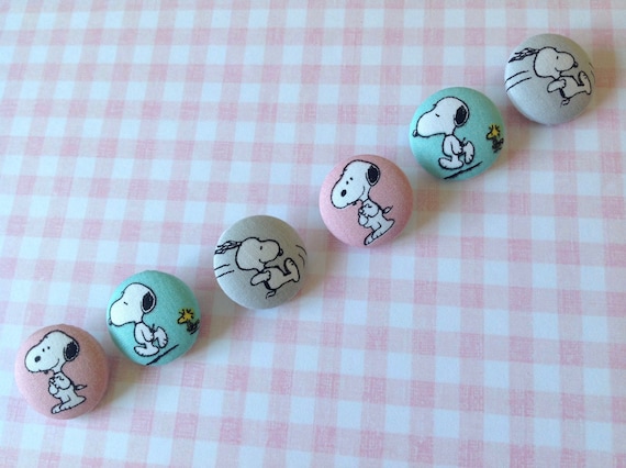 Blue 4 Handmade Fabric Covered Buttons 20mm Owls