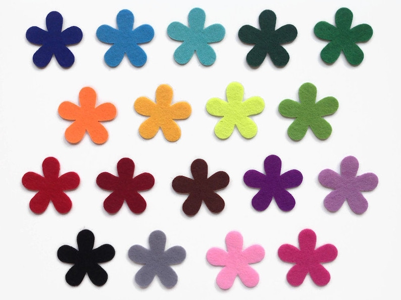 Felt Flowers Die Cuts Applique Flower Shapes for Sewing and Etsy
