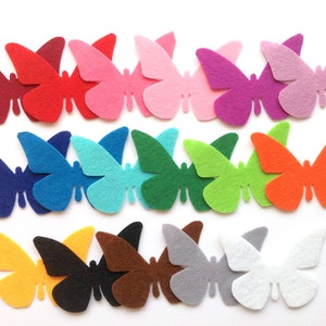 Felt Butterflies Cut Outs, Butterfly Applique for Sewing and Craft Projects Choose Your Colors and Quantities image 2