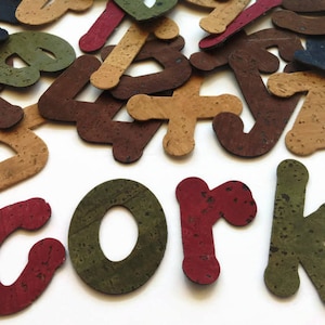 Cork alfabet, sterven gesneden kleine naai op alfabet, Cork stof stoffen volledig alfabet voor naaien en andere ambachtelijke projecten