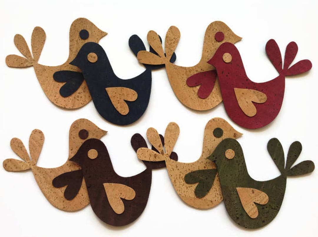 Cork Fabric Bird Die Cut, Fully Assembled Cork Bird Applique for Craft & Sewing Projects Etsy