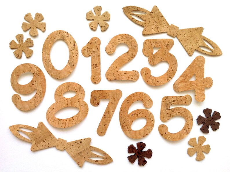 Selfadhesive Cork Numbers Die Cut Numbers Selfadhesive Etsy