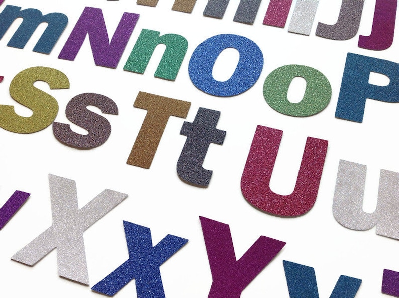9 Inch Glitter Letters Cardstock Paper Die Cut Letters Etsy