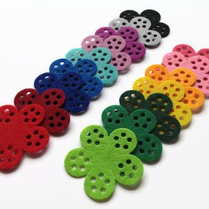 Felt Flowers, Die Cuts, Applique Flower Shapes for Sewing and Craft Projects in Vibrant Colors