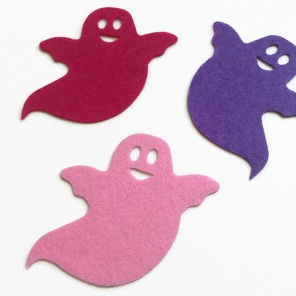 Felt Ghost Die Cut, Halloween & Spooky Themed Decorations, Sew On Die Cut Shapes for Halloween and Craft Project