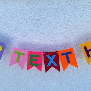¡Banner de fieltro personalizado, elige tu texto y colores! Guirnalda personalizada hecha a mano