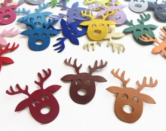 Rudolph Reindeer Die Cut, Christmas Decorations, Holiday and Christmas Party Die Cut Shapes, Card Making and Scrapbooking Paper Supplies