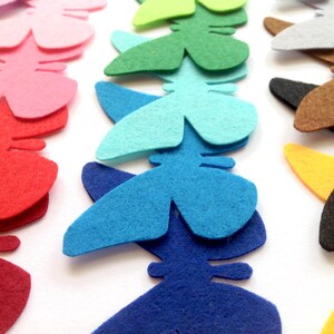 Felt Butterflies Cut Outs, Butterfly Applique for Sewing and Craft Projects Choose Your Colors and Quantities image 4