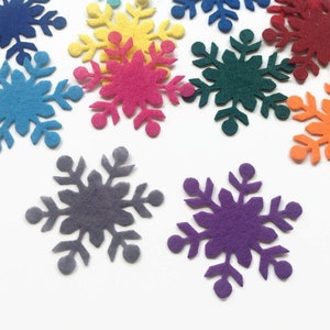 Forma di fiocco di neve in feltro, fustellati in feltro, ritagli natalizi e natalizi, decorazioni con fiocchi di neve