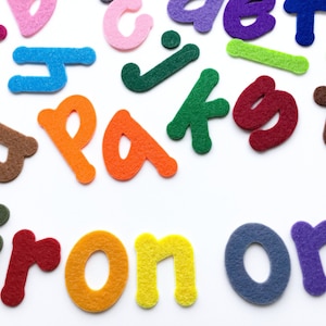 Letras de fieltro para planchar de 2 pulgadas, elija la cantidad y los colores, letras del alfabeto en minúsculas sin coser