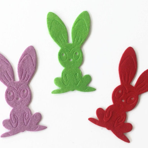 Felt Bunny Rabbit Die Cut, Animal Shapes, Applique for Quiet Books, Garlands and Other Sewing Projects