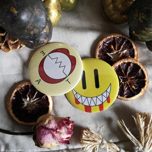3 in. Anime badge pins - 2 models