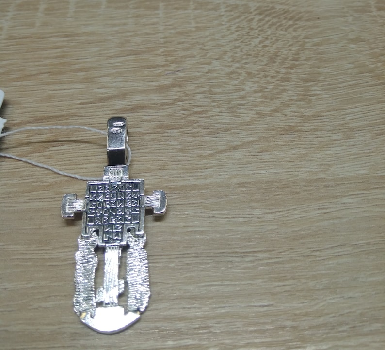 Orthodox Necklace. Orthodox Silver 925 Cross Crucifixion Pendant Jesus Christ Reliquary Amulet Protective Pendant Gift Religious