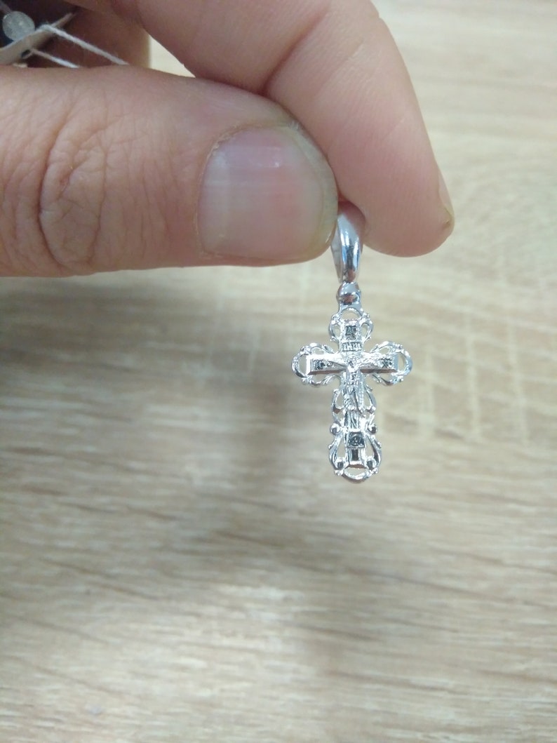 Reliquary Amulet Protective Pendant Gift Religious Orthodox Necklace. Orthodox Silver 925 Cross Crucifixion Pendant Jesus Christ