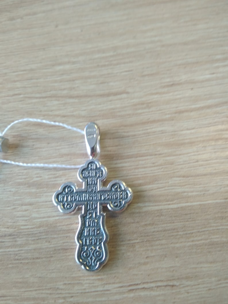 Orthodox Necklace. Reliquary Amulet Pendant Gift Religious Orthodox Silver 925 Cross Crucifixion Pendant Jesus Christ