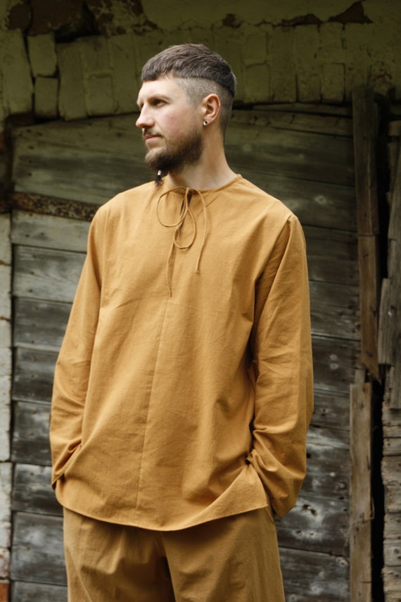 Raw Cotton T-Shirt for Men / Nomad Ripped Tee Shirt / Off White