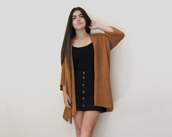 PDF PATTERN / Easy knit pattern for a knit kimono, DIY loose stylish sweater, Learn to knit a sweater, Womens cardigan, Simple pattern kit