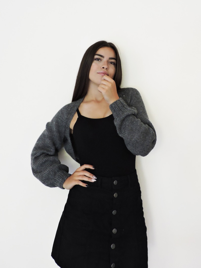 Pattern For a DIY Cropped Cardigan, Knit A Wedding Bolero in a Few Easy Steps, Learn To Knit a Womens Crop Bolero, Simple Bride Cover Up Top image 1