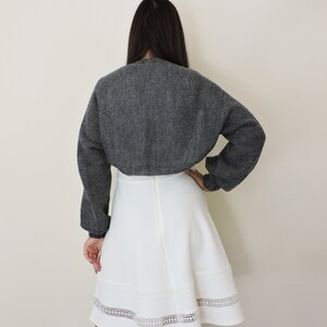 Pattern For a DIY Cropped Cardigan, Knit A Wedding Bolero in a Few Easy Steps, Learn To Knit a Womens Crop Bolero, Simple Bride Cover Up Top image 9