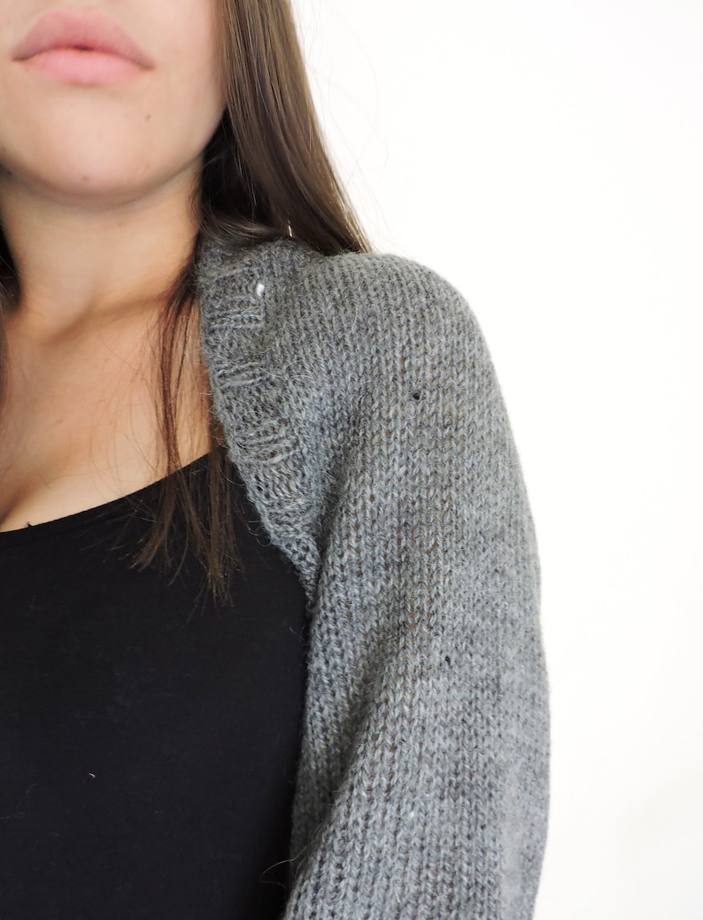 Pattern For a DIY Cropped Cardigan, Knit A Wedding Bolero in a Few Easy Steps, Learn To Knit a Womens Crop Bolero, Simple Bride Cover Up Top image 7