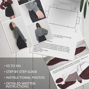 Pattern For a DIY Cropped Cardigan, Knit A Wedding Bolero in a Few Easy Steps, Learn To Knit a Womens Crop Bolero, Simple Bride Cover Up Top image 2